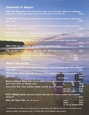 Sturgeon Bay Kona Bay Restaurant Menu