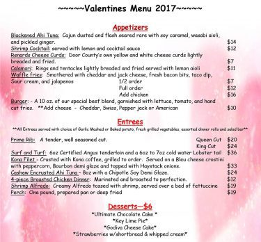2017 Valentine's Day Dining Special