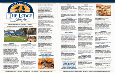 Sturgeon Bay Restaurant The Lodge at Leathem Smith's Menu